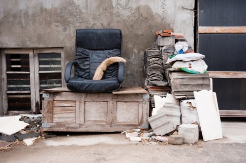 Domestic skip container placed in a Blackheath garden
