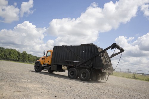 Securely loaded skip ready for safe removal from customer site