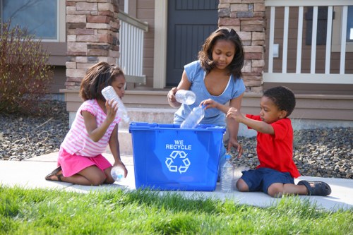 Professional team handling garden waste