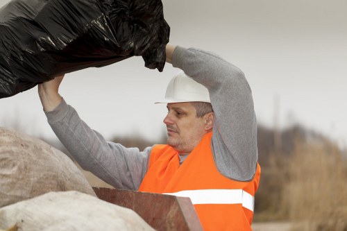 Properly placed skip with safety measures